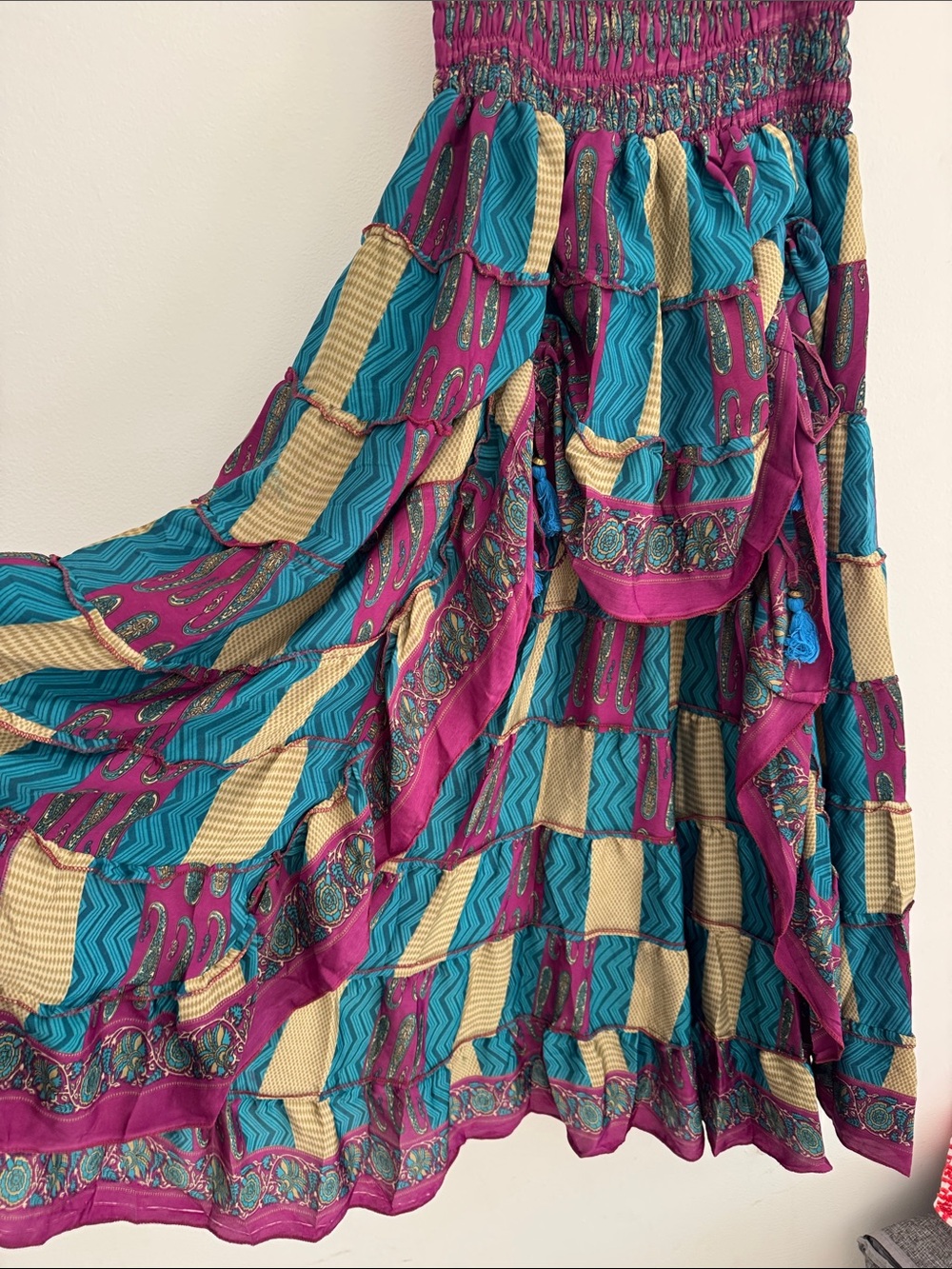 1 of 1 Kezia Boho Hi-Low Tasseled Skirt